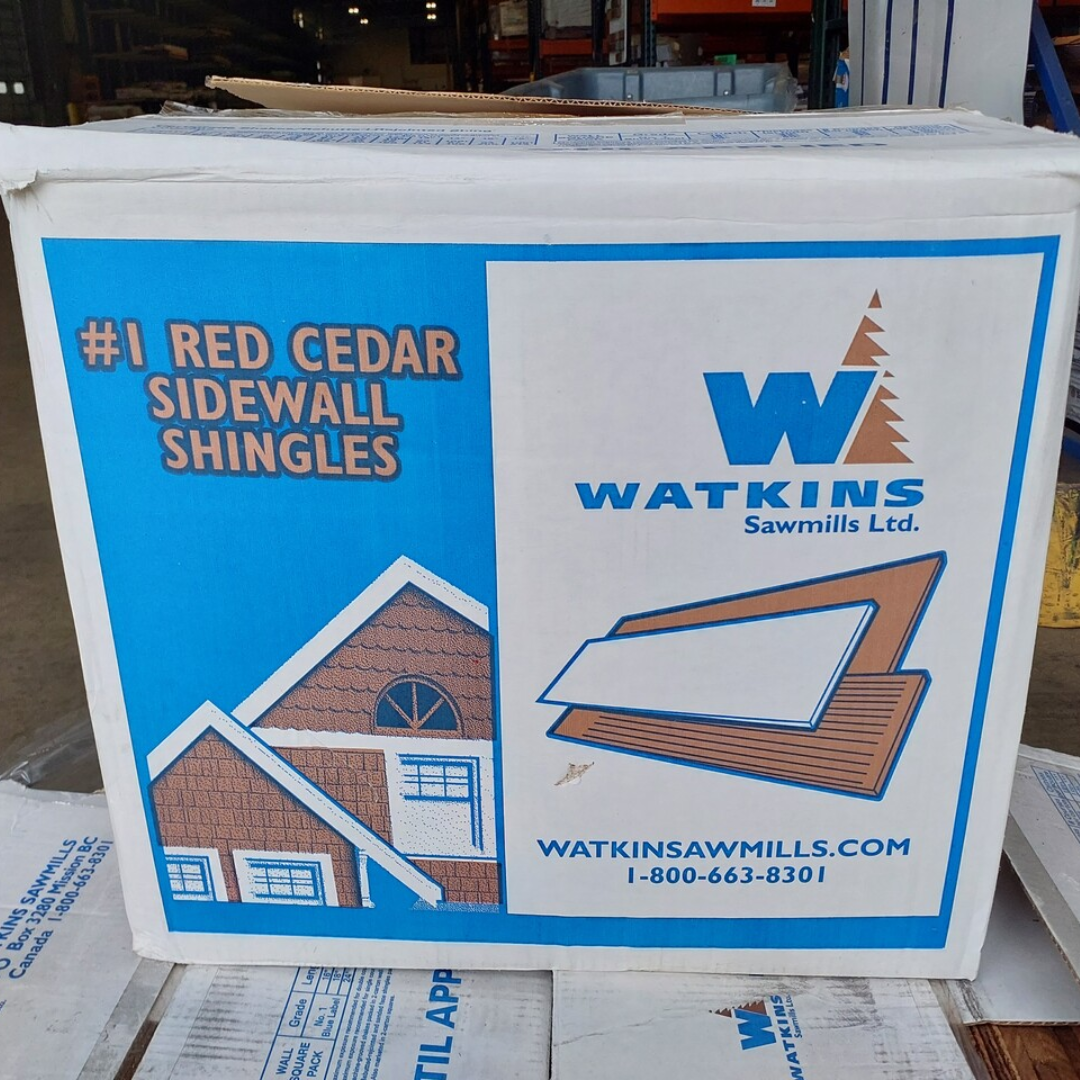 Western Red Cedar Shingle Siding, 18 #1 R&amp;R - 50 SF/Box (7 in. Exposure)