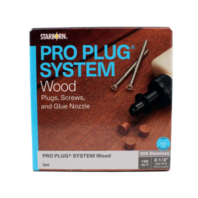 STARBORN Pro Plug System 100 SF / 350 Count - Ipe / Stainless Steel