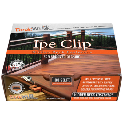 DeckWise Ipe Clip Extreme S Fastener Systems
Air-Dried, Kiln-Dried Lumber Gap Spacing 5/32" (4mm)