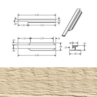 DIAMOND KOTE 5 in. H-Molding, Woodgrain - Tan (25 Pieces per Bag) DIAMOND KOTE 5 in. H-Molding, Woodgrain - Tan (25 Pieces per Bag)