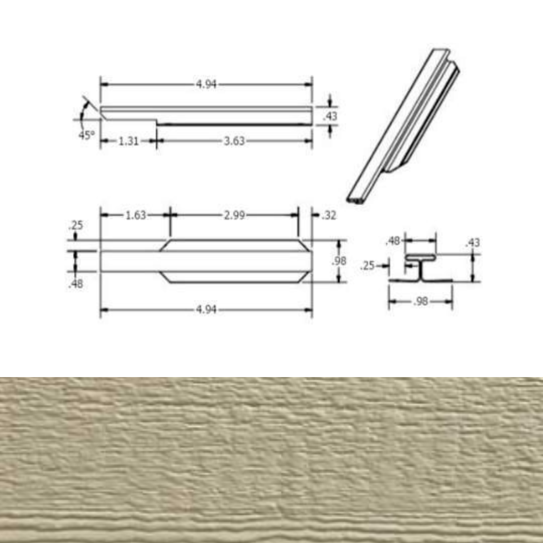 DIAMOND KOTE 5 in. H-Molding, Woodgrain - Pewter Green (25 Pieces per Bag)