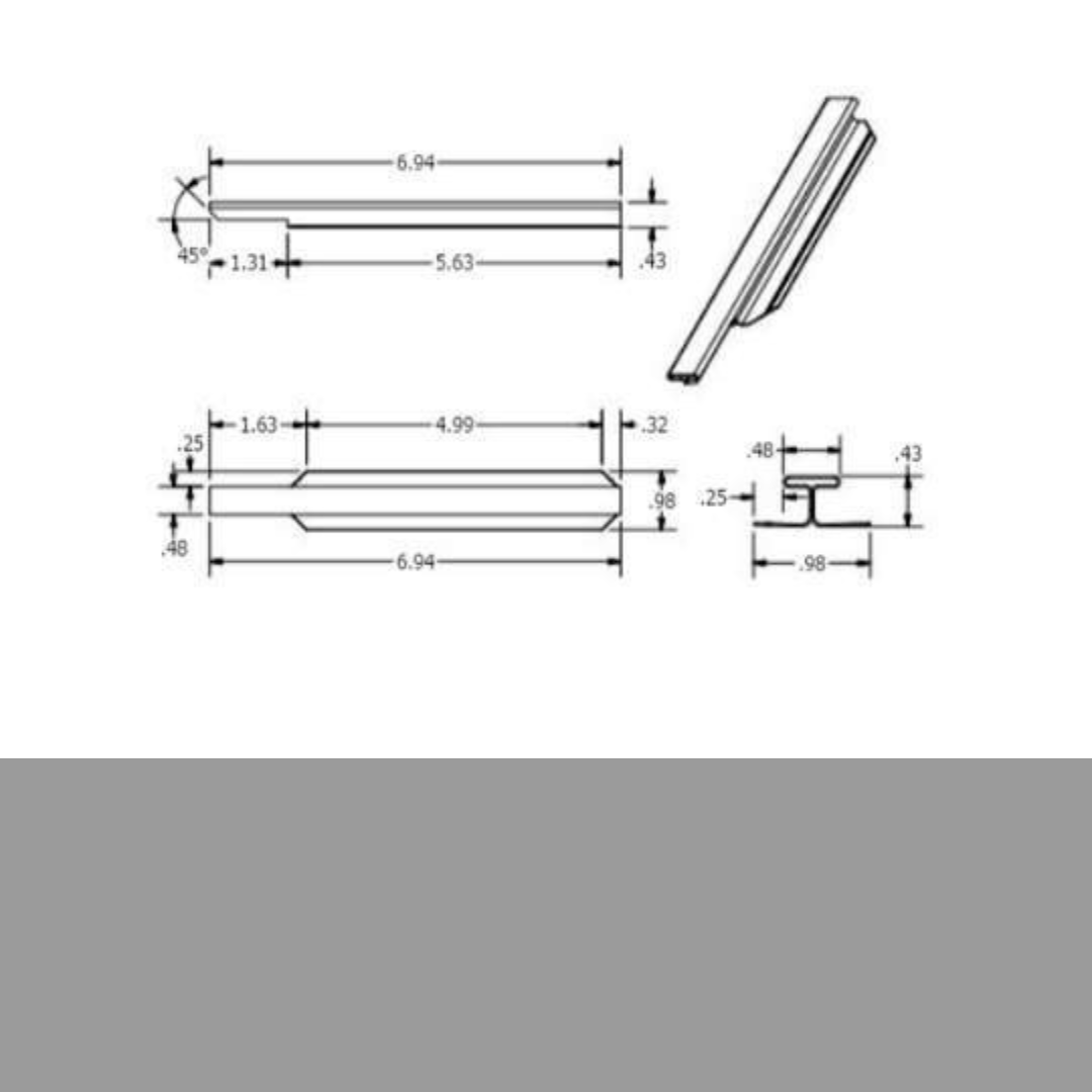DIAMOND KOTE 7 in. H-Molding, Smooth - Pelican (25 Pieces per Bag)