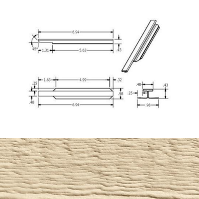DIAMOND KOTE 7 in. H-Molding, Woodgrain - Tan (25 Pieces per Bag) DIAMOND KOTE 7 in. H-Molding, Woodgrain - Tan (25 Pieces per Bag)