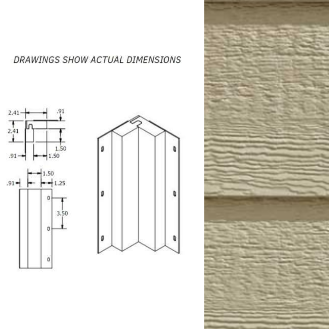 DIAMOND KOTE 5/4 x 3 in. x 10 ft. Inside Corner - Pewter Green