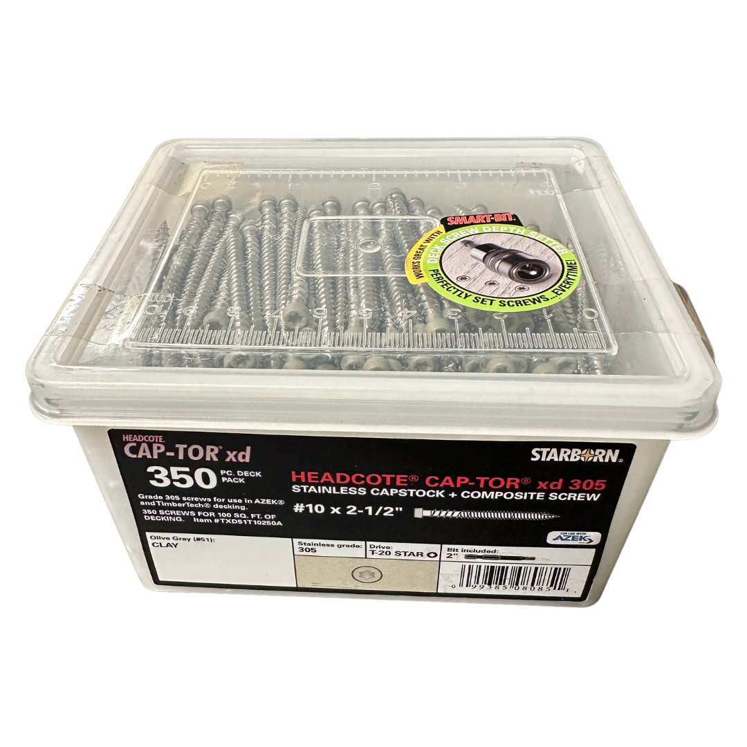 CAP-TOR xd Screws - 2 1/2&quot; 350pcs (100SF) - #51 Olive Gray
