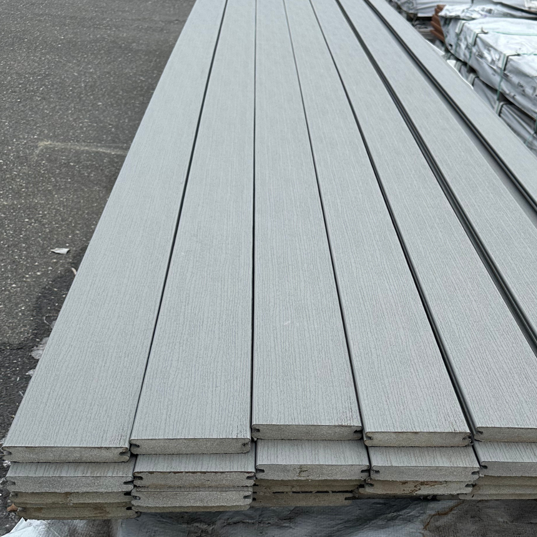 TIMBERTECH 1 in. x 6 in. x 20 ft. Grooved Deck Board - Maritime Gray (Full) *SECONDS QUALITY*