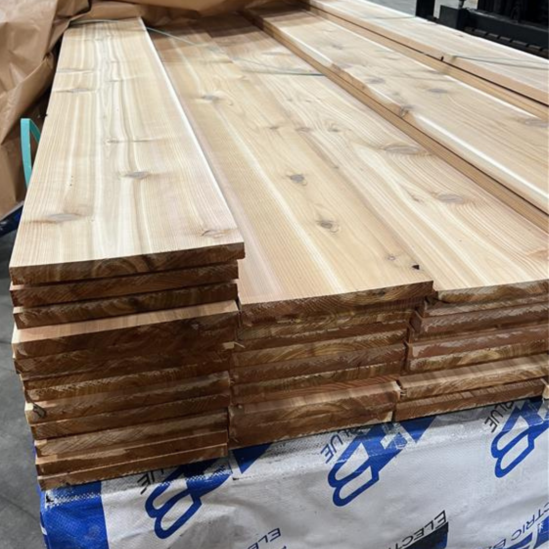 1 in. x 10 in. x 10 ft. Inland Red Cedar - #3 &amp; Better S1S2E / KD