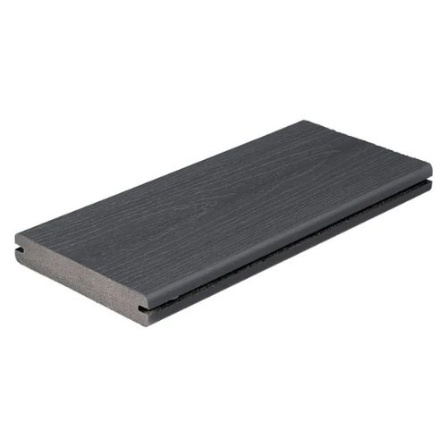 FIBERON 1 in. x 6 in. x 12 ft. Grooved Deck Board - Earl Gray