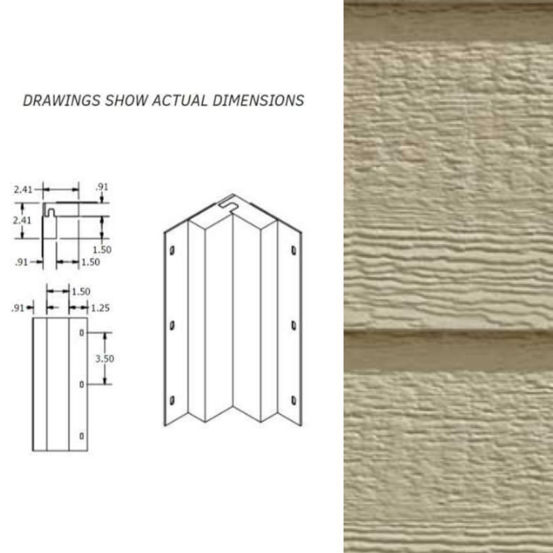 DIAMOND KOTE 5/4 x 3 in. x 10 ft. Inside Corner - Pewter Green
