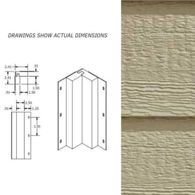 DIAMOND KOTE 5/4 x 3 in. x 10 ft. Inside Corner - Pewter Green