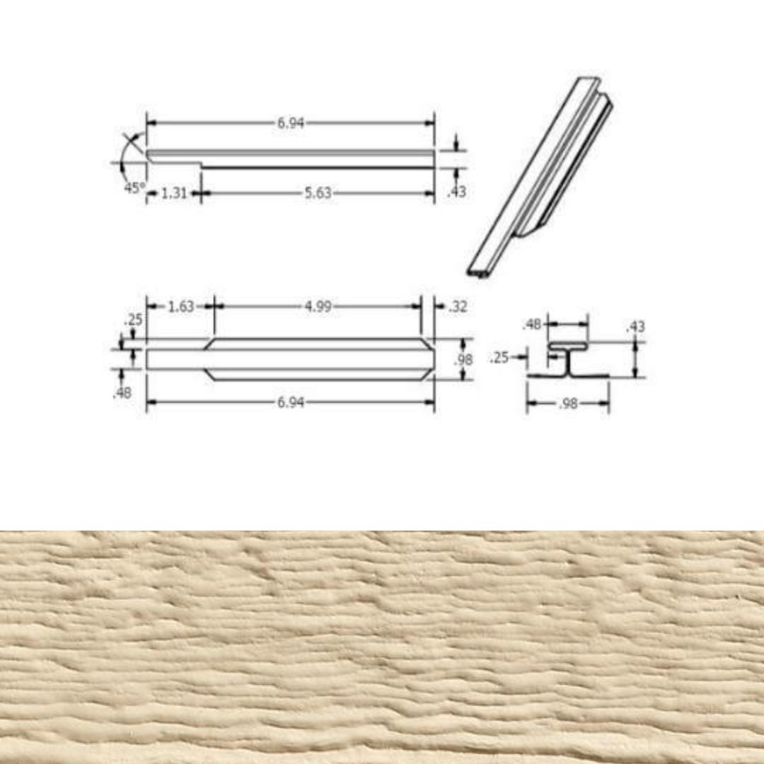 DIAMOND KOTE 7 in. H-Molding, Woodgrain - Tan (25 Pieces per Bag)