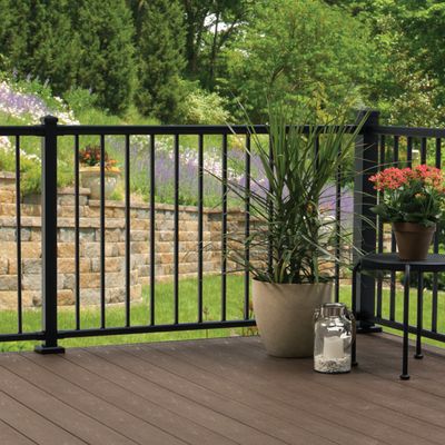 TIMBERTECH Impression Rail Kit Level Rail 6 ft. x 36 in. - Black