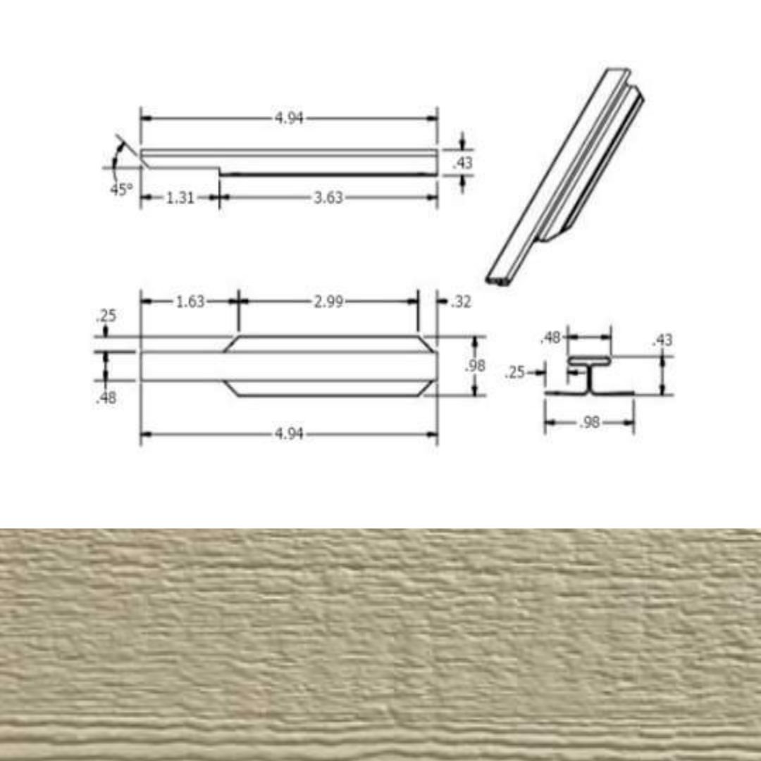 DIAMOND KOTE 5 in. H-Molding, Woodgrain - Pewter Green (25 Pieces per Bag)