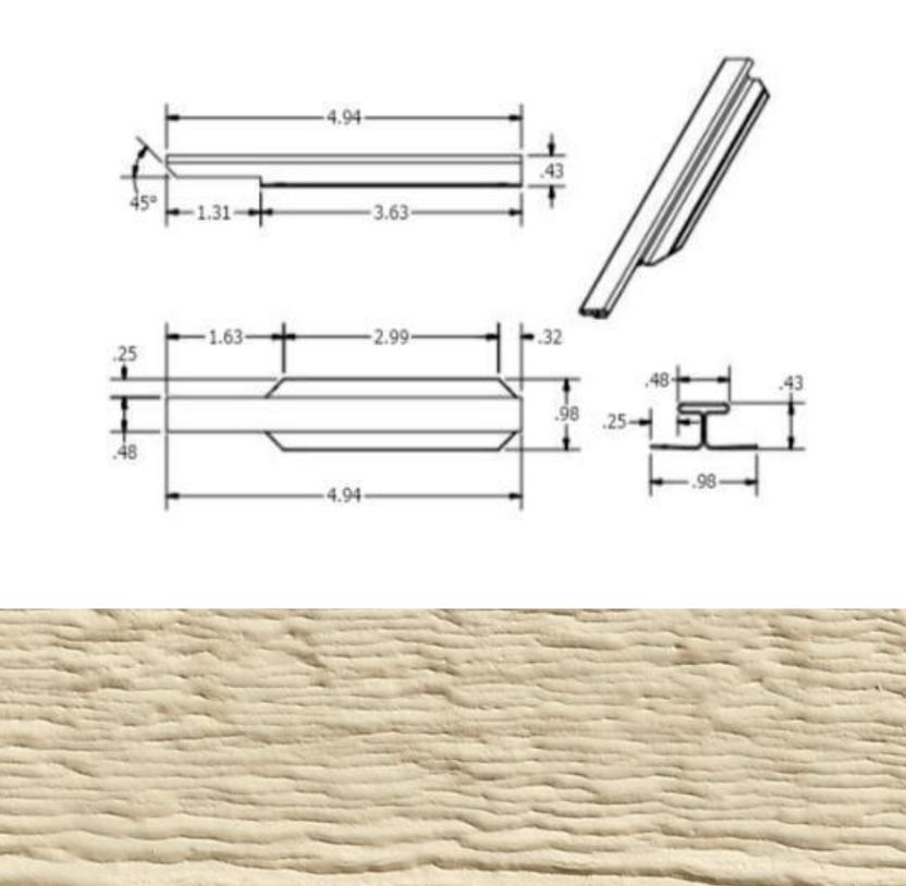 DIAMOND KOTE 5 in. H-Molding, Woodgrain - Tan (25 Pieces per Bag)