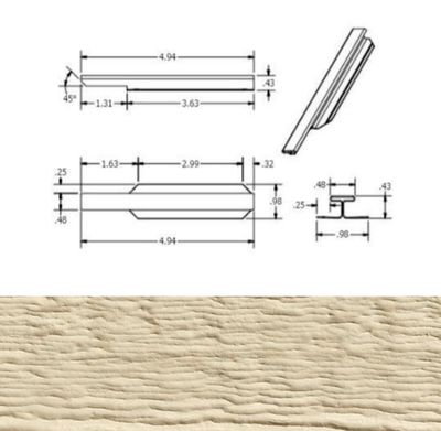 DIAMOND KOTE 5 in. H-Molding, Woodgrain - Tan (25 Pieces per Bag) DIAMOND KOTE 5 in. H-Molding, Woodgrain - Tan (25 Pieces per Bag)