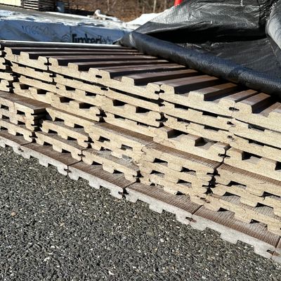 TIMBERTECH 1 in. x 6 in. x 16 ft. Grooved Deck Board - Dark Teak (Warehouse Seconds)