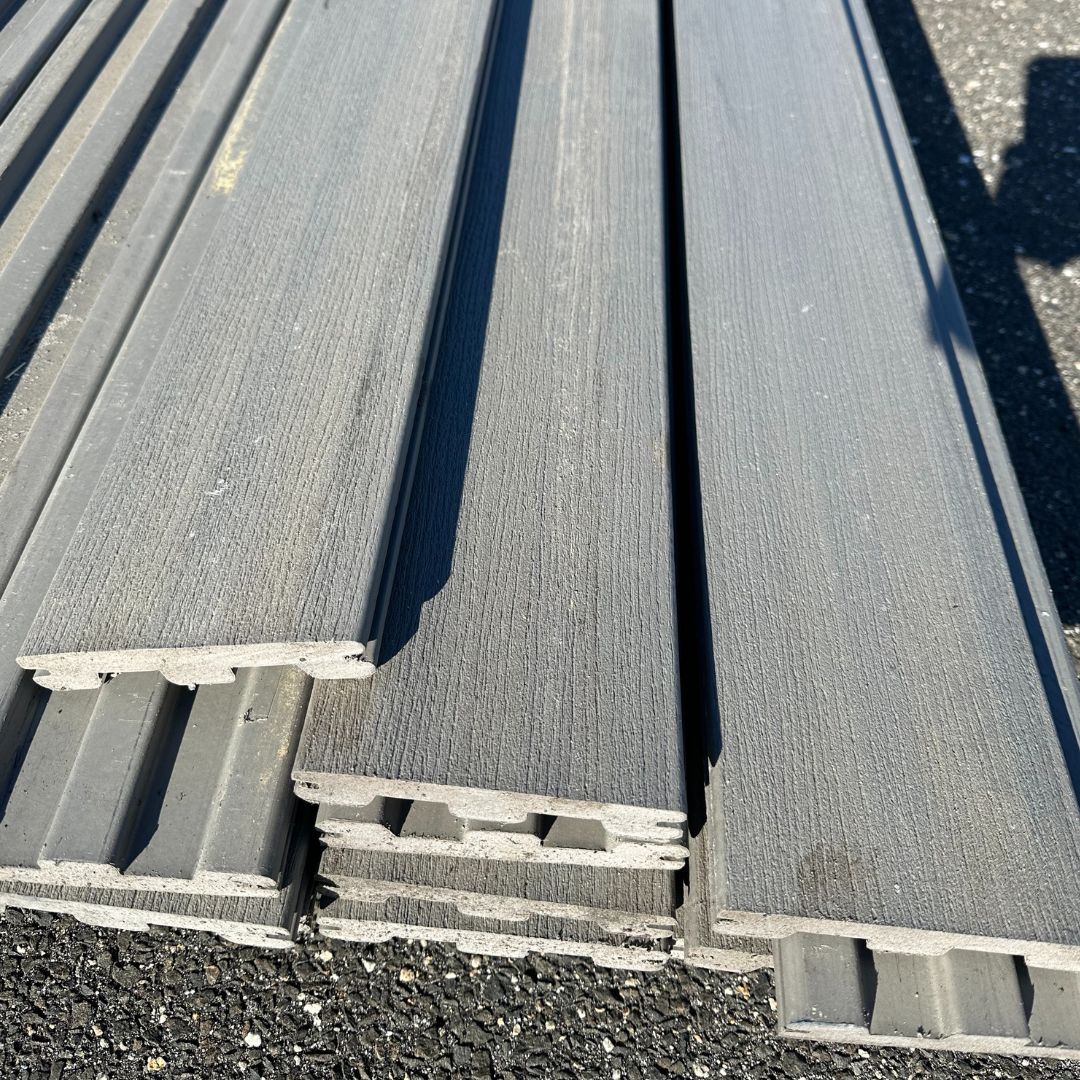TIMBERTECH 1 in. x 6 in. x 16 ft. Grooved Deck Board - Maritime Gray (Warehouse Seconds)