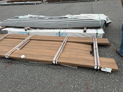 Norx 1 in. x 6 in. x 12 ft. Grooved / Bullnose Deck Board - Casa Mila Teak (Warehouse Seconds)