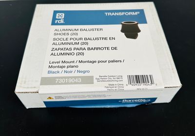 RDI Aluminum Baluster Shoes Box of 20 (for 10 Balusters) - Black (Transform Composite Railing)