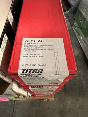 RDI 3.4 in. x 3.4 in. x 44.125 in. Blank Post Kit - White (Titan Pro Rail)