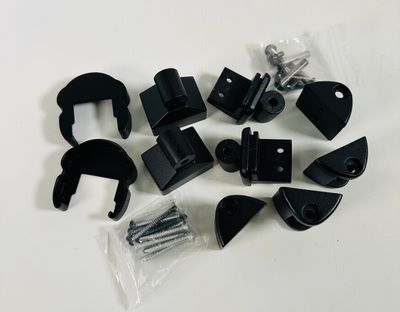 RDI Pellinore Angle Bracket Kit (set of 4 – 2 top, 2 bottom) – MATTE BLACK (Avalon Aluminum Rail)