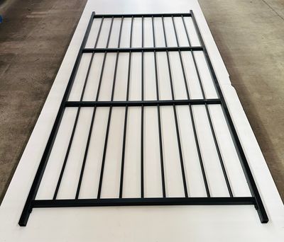 RDI 40 in. x 8 ft. Level Rail Panel - Latitudes Horizontal Round Rod, Matte Black (MetalWorks Excalibur®)