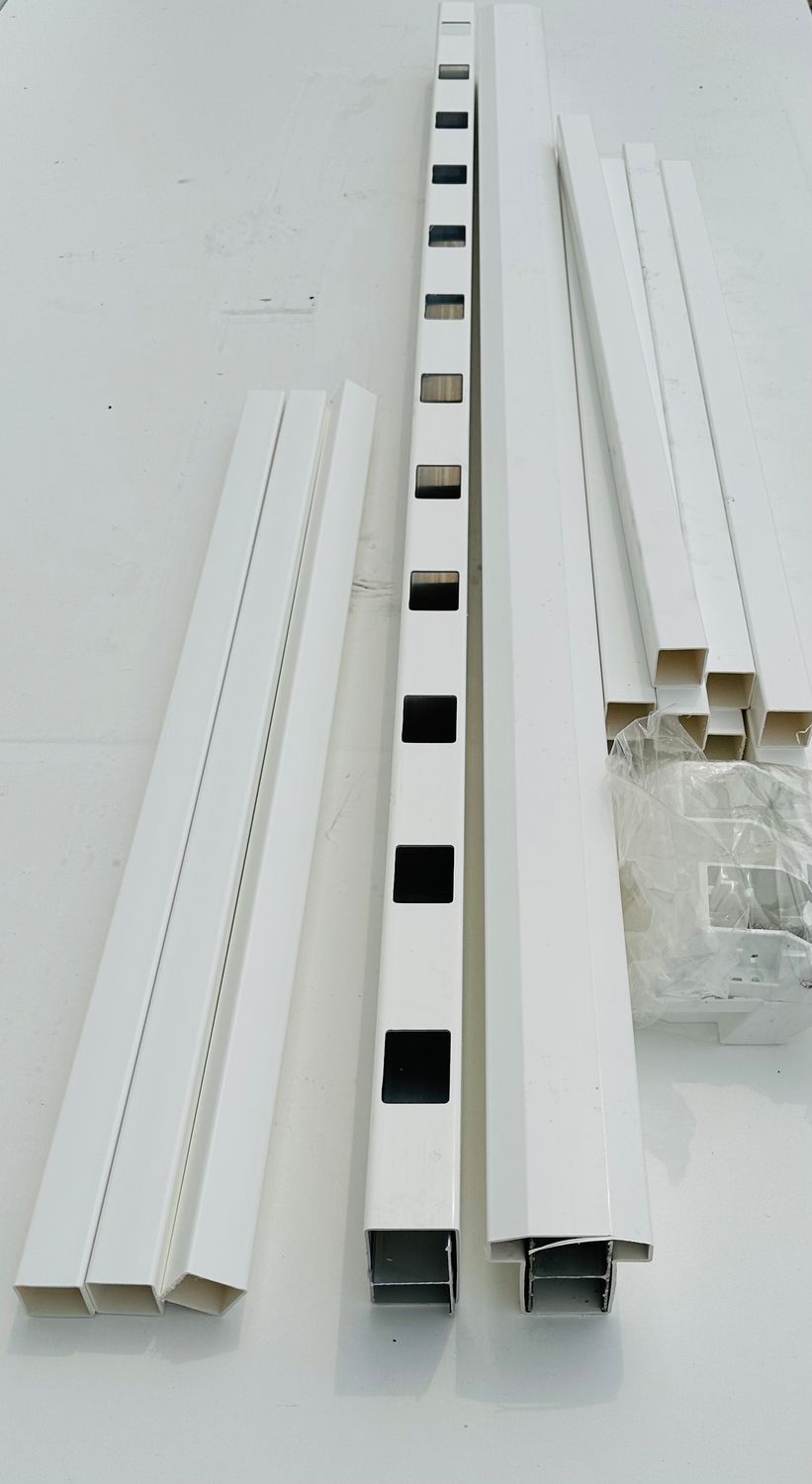 RDI 42 in. x 6 ft. T-Top Stair Vinyl Rail Kit - 1 1/2 in. Square Balusters, White (Finyl Line)