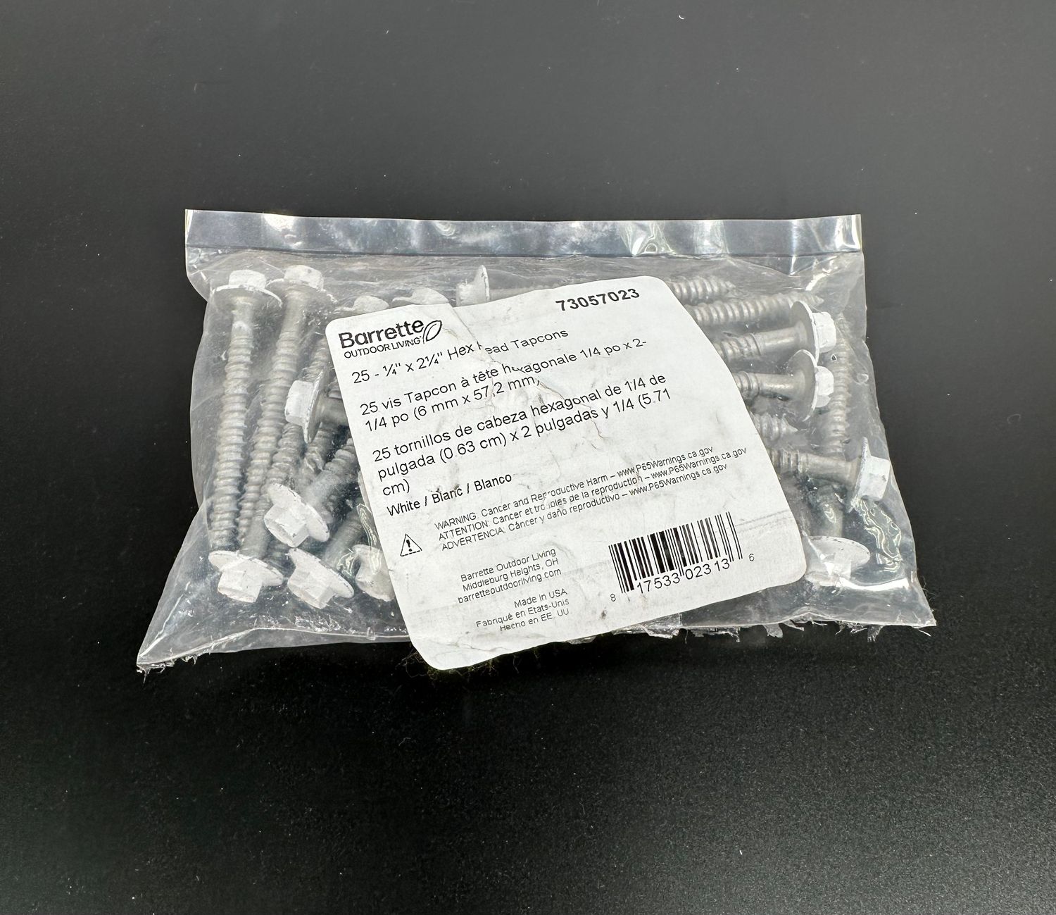 RDI 2 1/4 in. Hex Head Color-Matched Tapcons (Bag of 25)  - White (EncloSure™ Screen System) RDI 2 1/4 in. Hex Head Color-Matched Tapcons (Bag of 25)  - White (EncloSure™ Screen System)