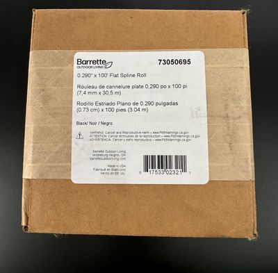 RDI 0.290 in. x 100 ft. Flat Spline Roll - Black (EncloSure Screen System)