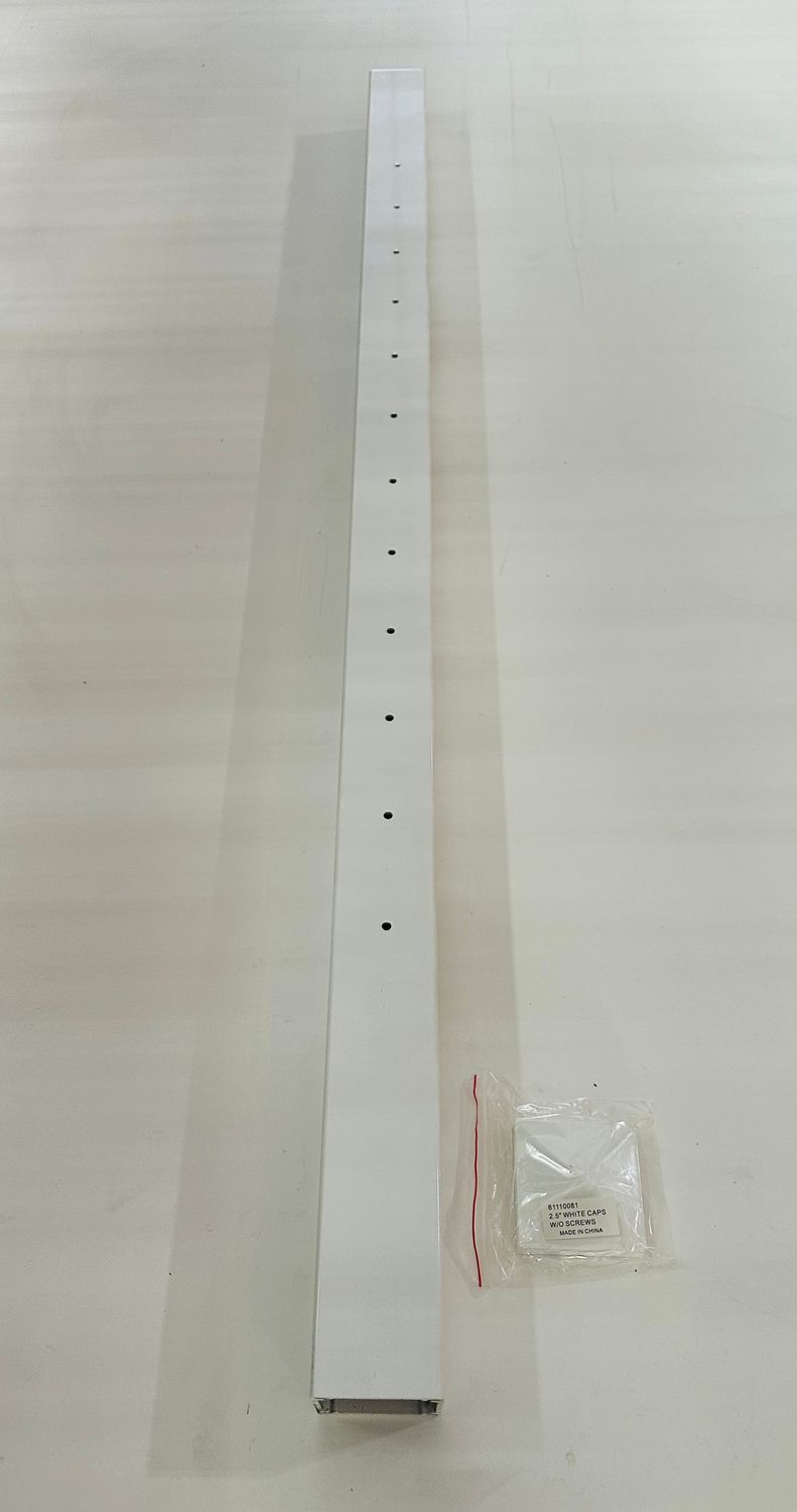 RDI 2 1/2 in. x 2 1/2 in. x 52 in. Aluminum Fascia End Routed Cable Post - White (Avalon Aluminum Rail)