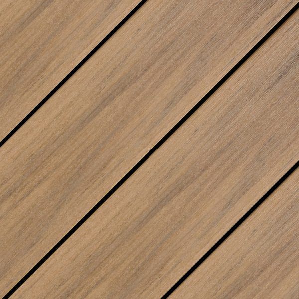WOLF 1 in. x 6 in. x 16 ft. Square Edge PVC Deck Board - Amberwood