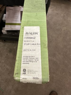 RDI 36 in. x 6 ft. Avalon Aluminum Stair Beam Kit - Cable Rail, Matte Black (Avalon Aluminum Rail)