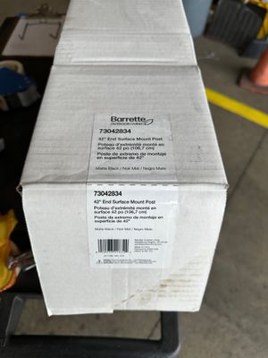 RDI 4 in. x 2 in. x 42 in. End Post Surface Mount - Matte Black (Privacy Rail)