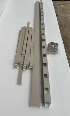 RDI 36 in. x 8 ft. T-Top Stair Rail Kit - 1 1/2 in. Square Baluster, Khaki (Finyl Line Vinyl Railing)