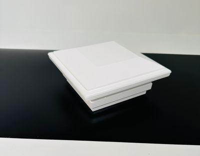 RDI 4 in. x 4 in. Contemporary Vinyl Post Cap – WHITE (Finyl Line/Endurance Original Rail)