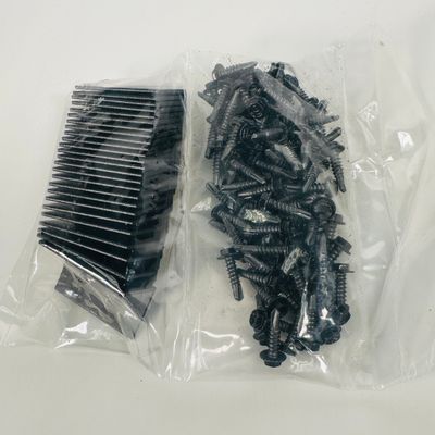 RDI Clips with 100 3/4 in. Self-Drilling Hex Color-Matched Fasteners (Bag of 25)  - Charcoal Bronze (EncloSure™ Screen System) RDI Clips with 100 3/4 in. Self-Drilling Hex Color-Matched Fasteners (Bag of 25)  - Charcoal Bronze (EncloSure™ Screen System)