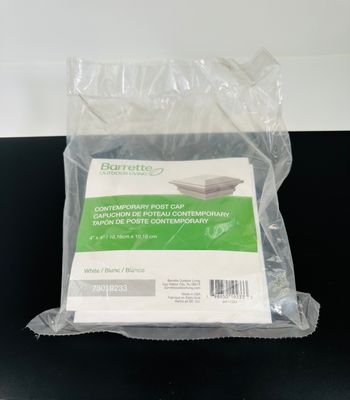 RDI 4 in. x 4 in. Contemporary Vinyl Post Cap  WHITE (Finyl Line/Endurance Original Rail)