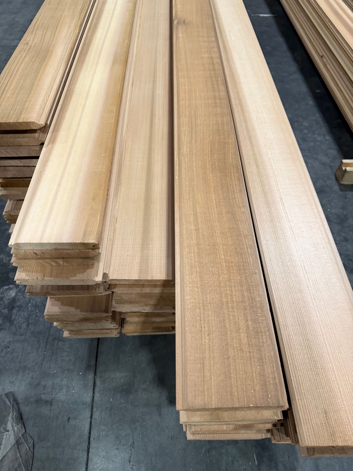 Western Red Cedar Clear Vertical Grain T&G V4E 1 in. x 6 in. x Various Lengths - S1S2E KD (Warehouse Seconds)