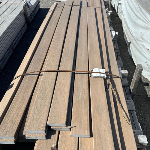 WOLF 1 in. x 6 in. x 12 ft. Square Edge PVC Deck Board - Amberwood (Warehouse Seconds) WOLF 1 in. x 6 in. x 12 ft. Square Edge PVC Deck Board - Amberwood (Warehouse Seconds)