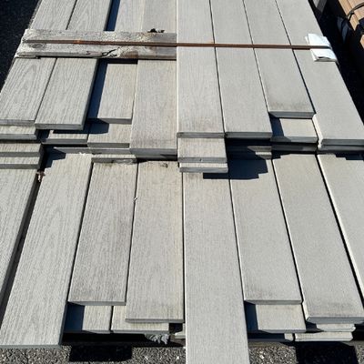 WOLF 1 in. x 6 in. x 12 ft. Square Edge PVC Deck Board - Silver Teak (Warehouse Seconds) WOLF 1 in. x 6 in. x 12 ft. Square Edge PVC Deck Board - Silver Teak (Warehouse Seconds)