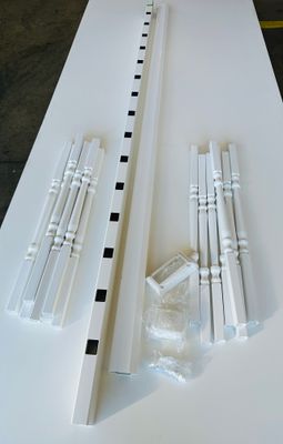 RDI 36 in. x 8 ft. Endurance Stair Vinyl Rail Kit - 1 1/4 in. Turned Balusters, White (Endurance Original Rail)