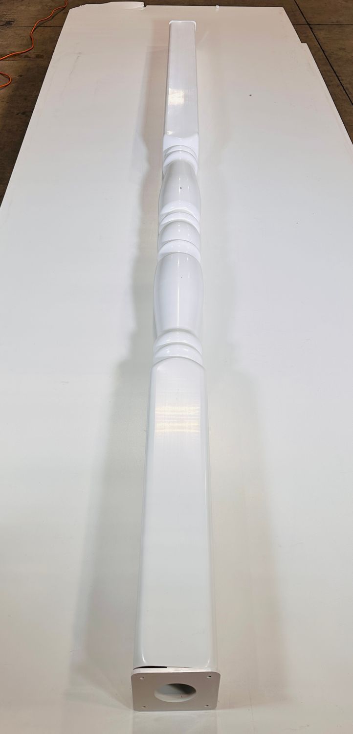 RDI 5 in. x 5 in. x 108 in. Premiere Turned Porch Post - White (Endurance Original Rail)