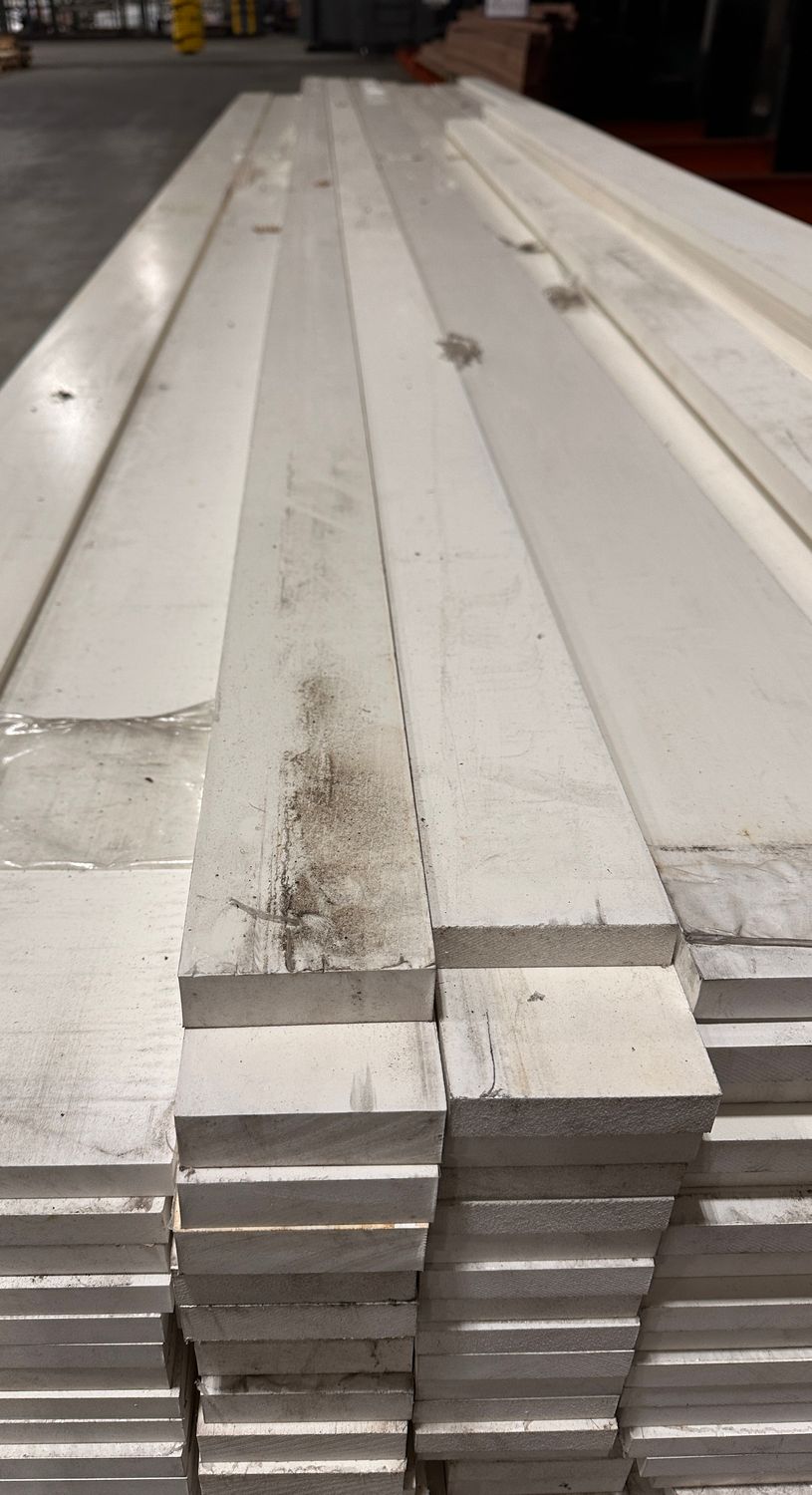 Wolf 5/4 in. x 4 in. x 18 ft. Smooth PVC Trim (Warehouse Seconds) Wolf 5/4 in. x 4 in. x 18 ft. Smooth PVC Trim (Warehouse Seconds)