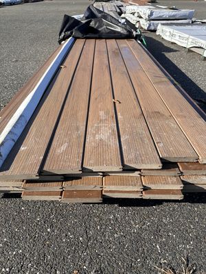 TIMBERTECH Azek 1 in. x 6 in. x 16 ft. Grooved Deck Board - Pecan (Warehouse Seconds)