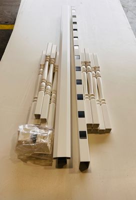 RDI 36 in. x 6 ft. T-Top Stair Vinyl Rail Kit - 1 1/2 in. Turned Balusters, White (Finyl Line)