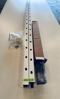 RDI 36 in. x 8 ft. Deck Top Stair Vinyl Rail Kit - 3/4 in. Round Aluminum Balusters, White (Finyl Line)