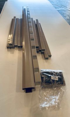 RDI 36 in. x 6 ft. T-Top Stair Vinyl Rail Kit - 1 1/2 in. Square Balusters, Clay (Finyl Line)