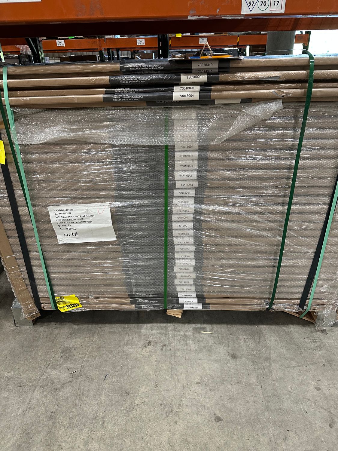 RDI 34 in. x 8 ft. Level Rail Panel - Square Baluster, Matte Black (MetalWorks Excalibur)