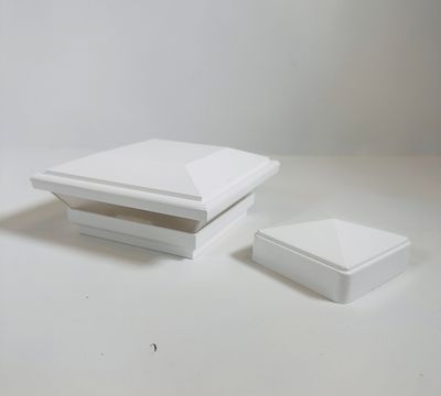 RDI 4 in. x 4 in. Contemporary LED Post Cap (0.80 W) for Vinyl Rail - White