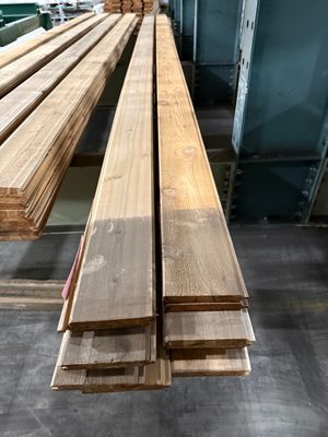 1 in. x 6 in. x 16 ft. Cedar Lumber - Tongue & Groove, V4E, Kiln Dried, Select (Damaged Remnants)